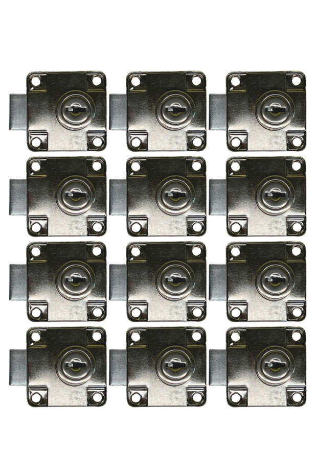 Yuma Ymk Drawer Lock Square Chrome with Key 1 Pack (12 Pieces)