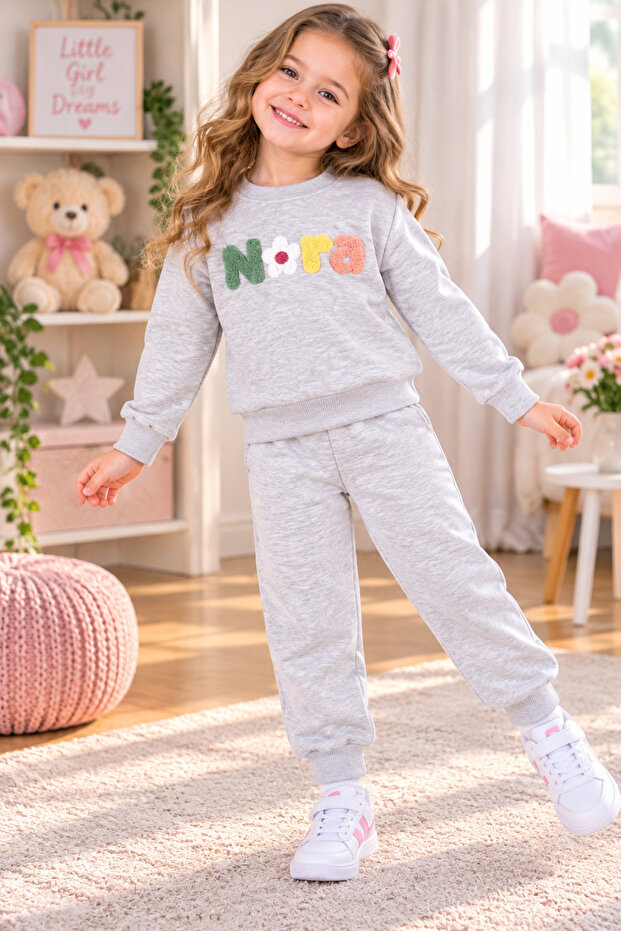 Girl's Nora Printed Sweatshirt Tracksuit Set