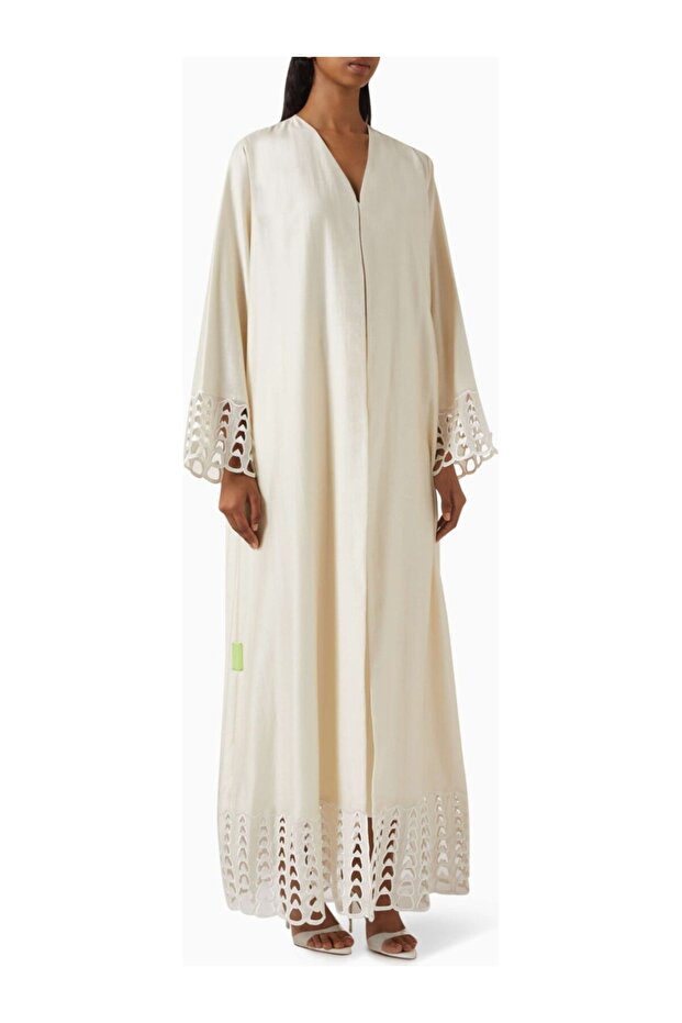 Luxurious Design and Modern Touch Cut and Sew Embroidered Abaya Fashion