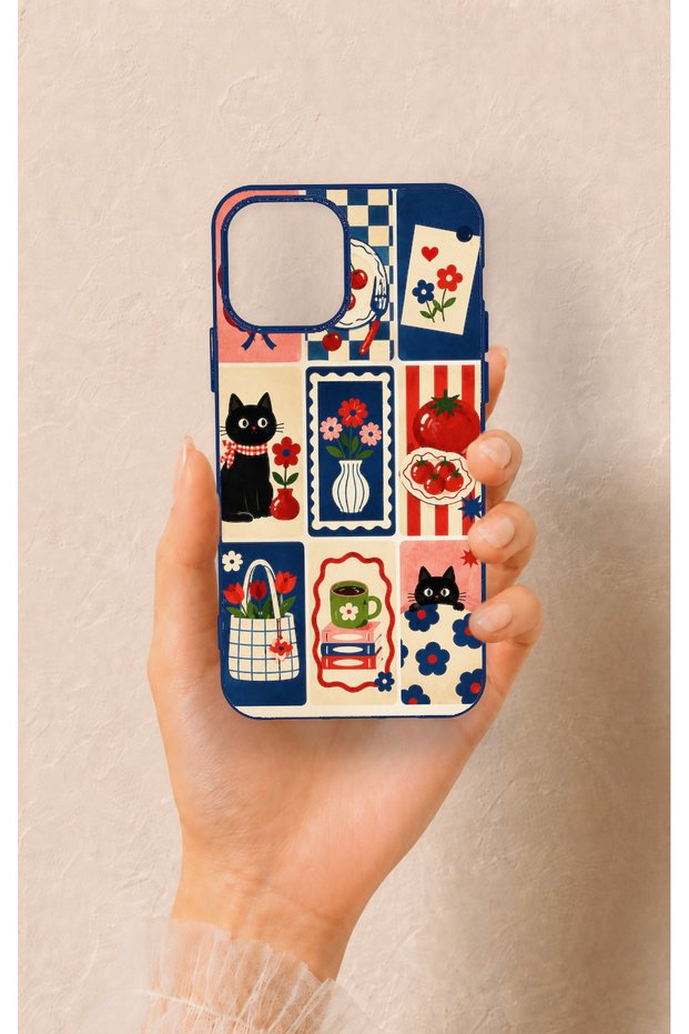 حافظة سيليكون متوافقة مع هاتف iPhone 12-12PRO بتصميم لطيف على شكل قطة وزهرة
