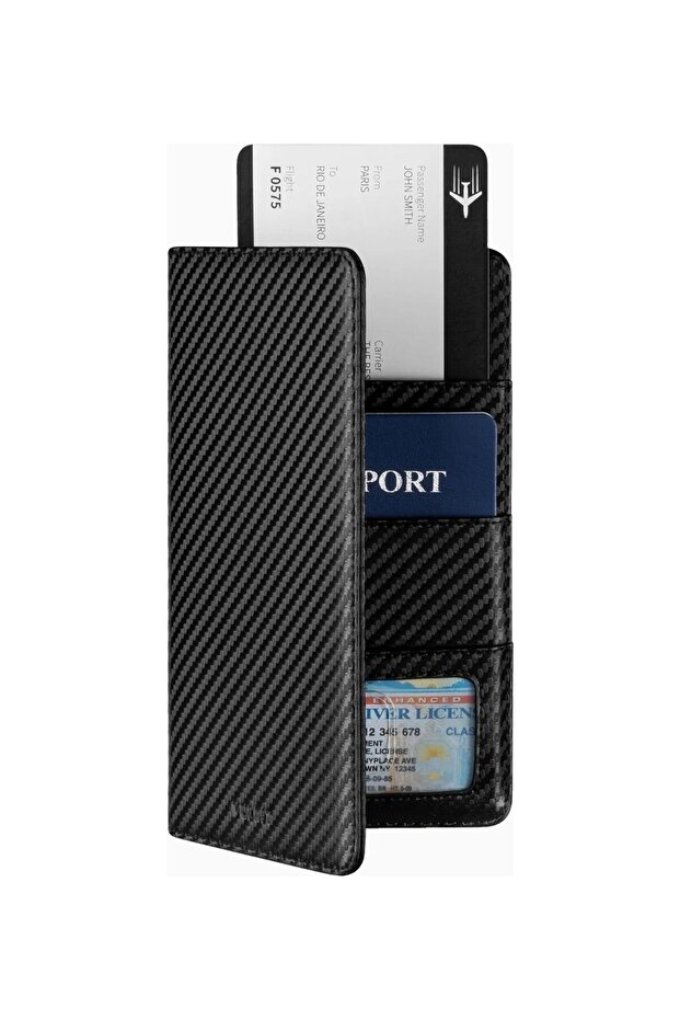 Rfid Protected Leather Unisex Passport Holder and Travel Wallet