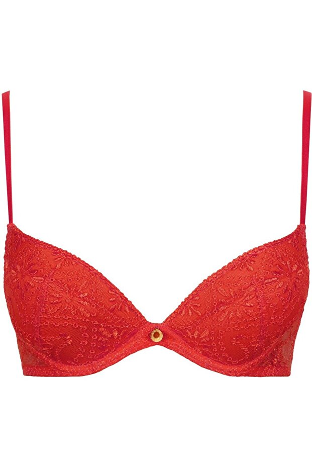 Losing My Mind Push-Up Bra with Deep Cleavage and French Embroidery Detail