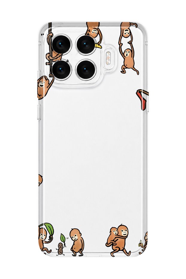 Xiaomi 17t Compatible Monkeys Patterned Transparent Phone Case