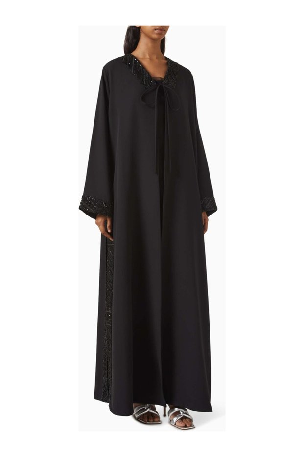 Stylish Lace Embroidered Abaya Combining Comfort and Elegance