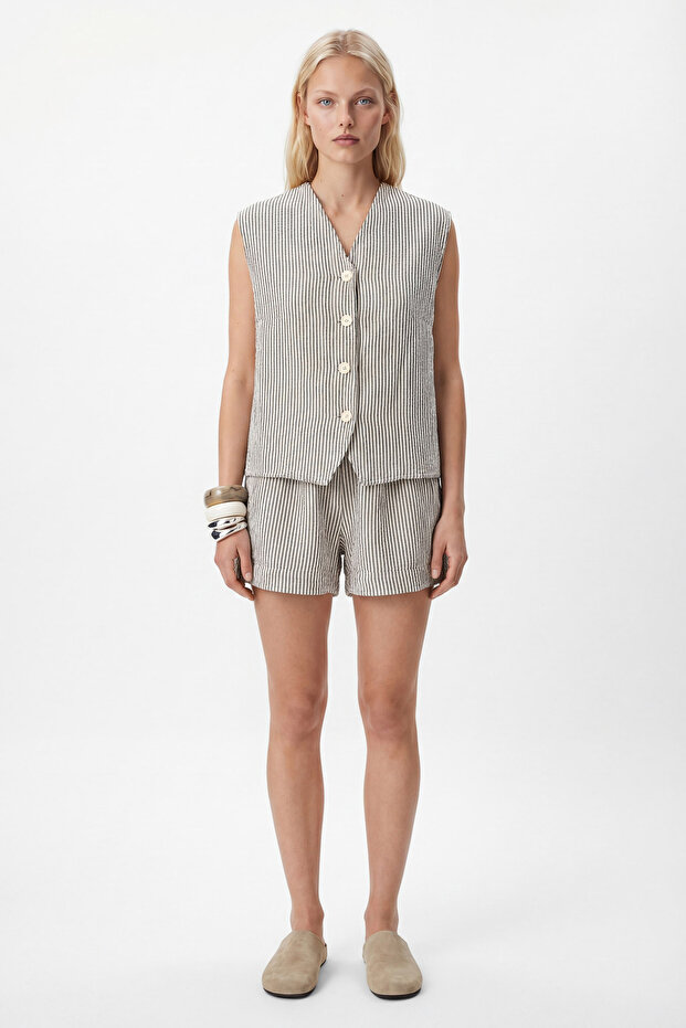 Black Striped Vest