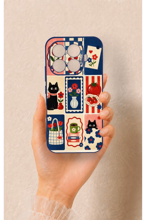 Mi 17t 5g Compatible Cute Cat and Flower Pattern Silicone Case