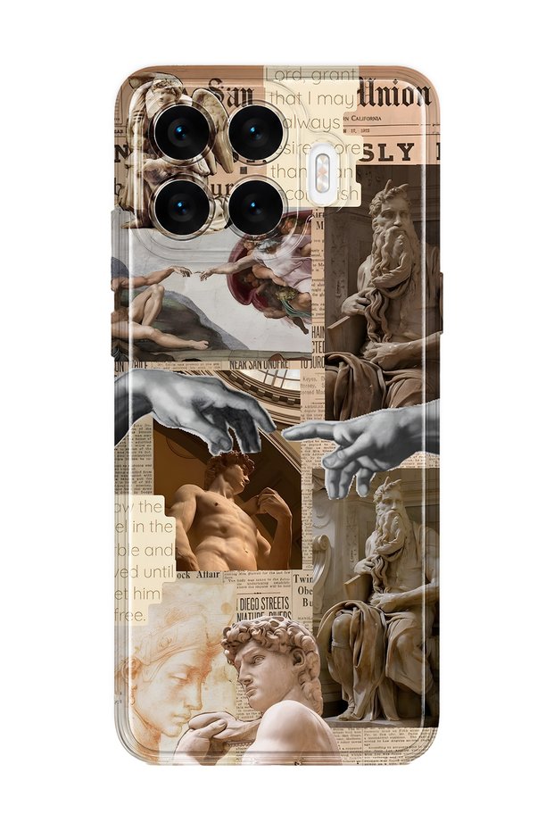 Xiaomi 17t Compatible Renaissance Sculpture Collage Patterned Transparent Phone Case