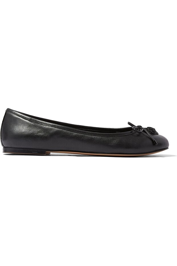 Şahin Decorated Leather Ballerina Flat Shoes