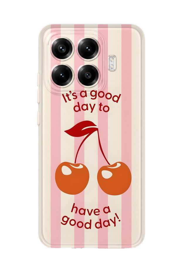 Xiaomi 17t Pro Compatible Cherry Pattern Transparent Phone Case