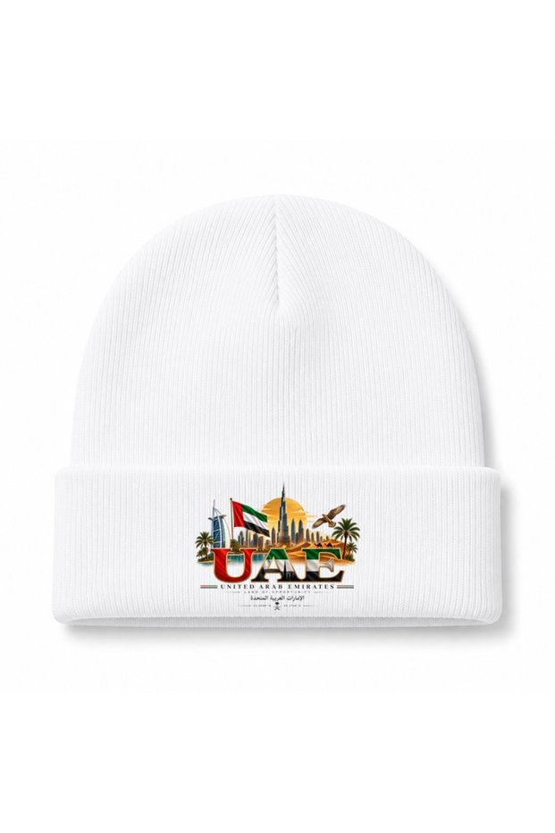 Uae Land of Opportunity Heritage & Skyline Graphic Beanie