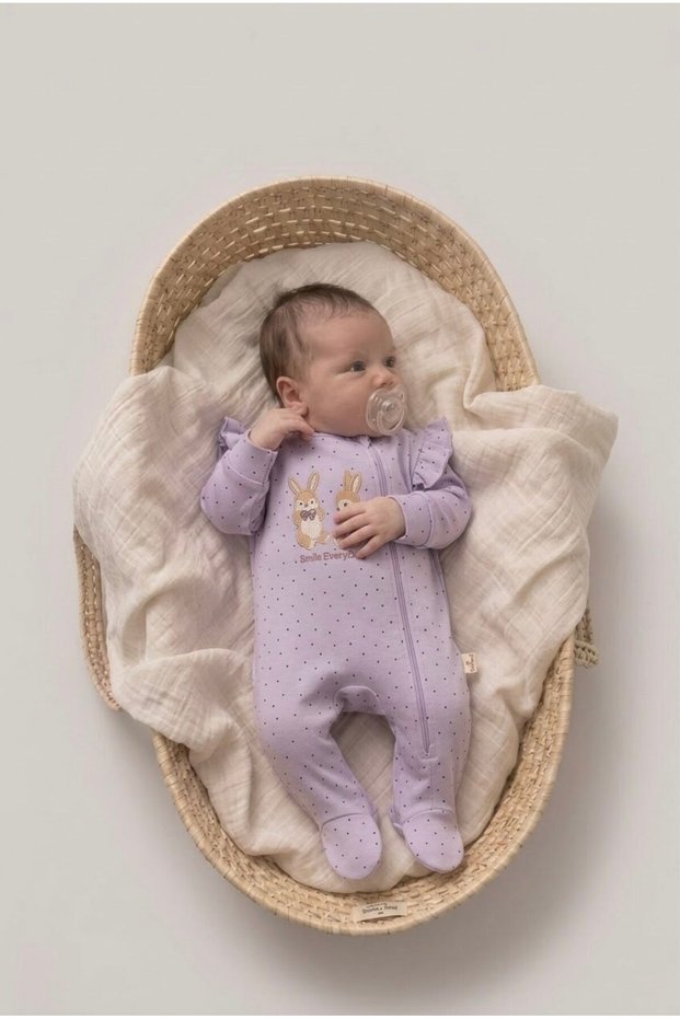 Baby Girl Rabbit Assortment Patterned 3-Piece Jumpsuit Set 0-3 Months Jumpsuit Newborn Hospital Release