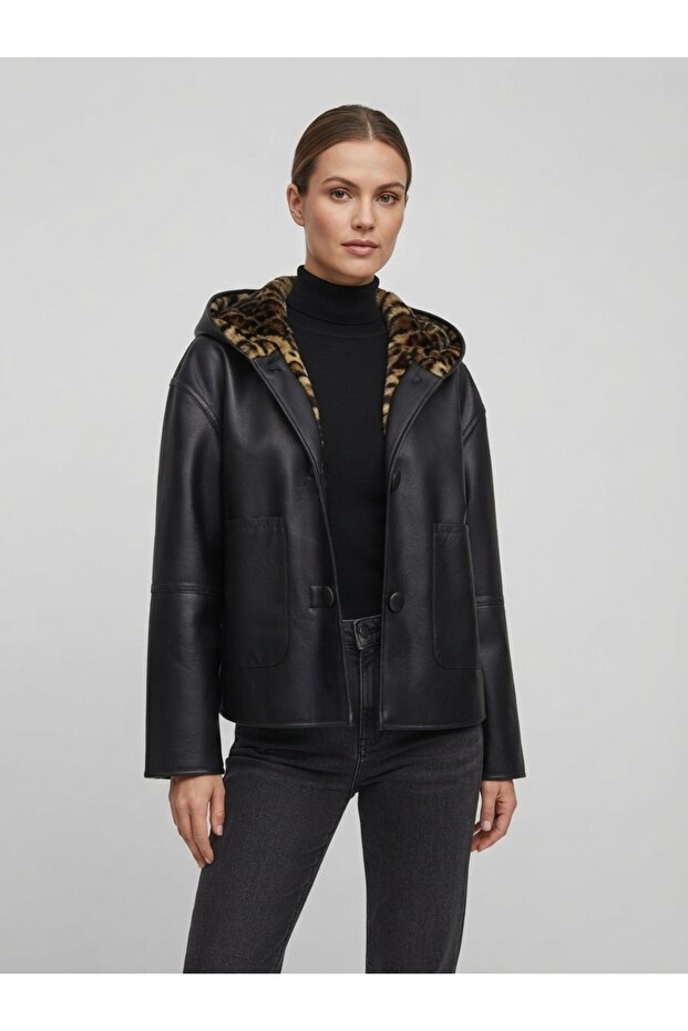 Onlsolo Double-Sided Leather Coat Bonded Rev. Jacket Cc Otw