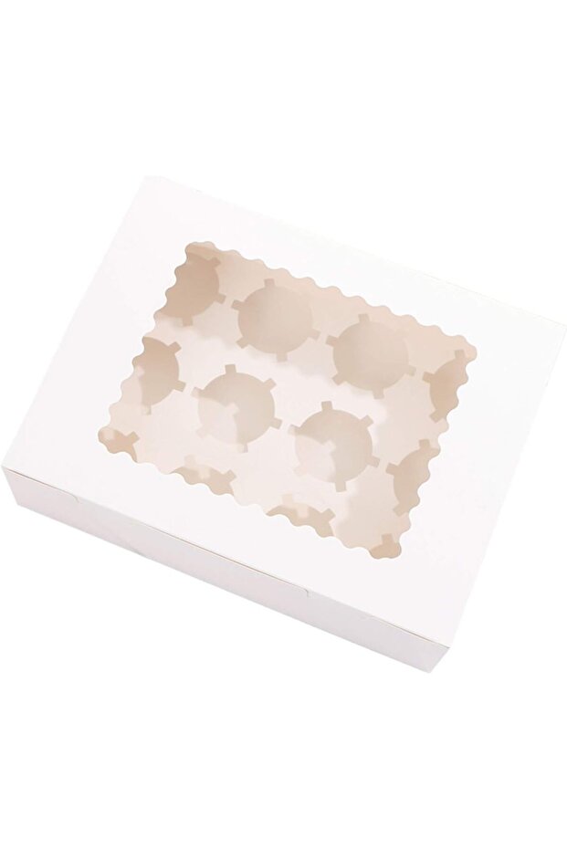 12 pcs 12 Cavities Kraft Paper Cupcake Box with Inserts Cupcake Containers Bakery Ca