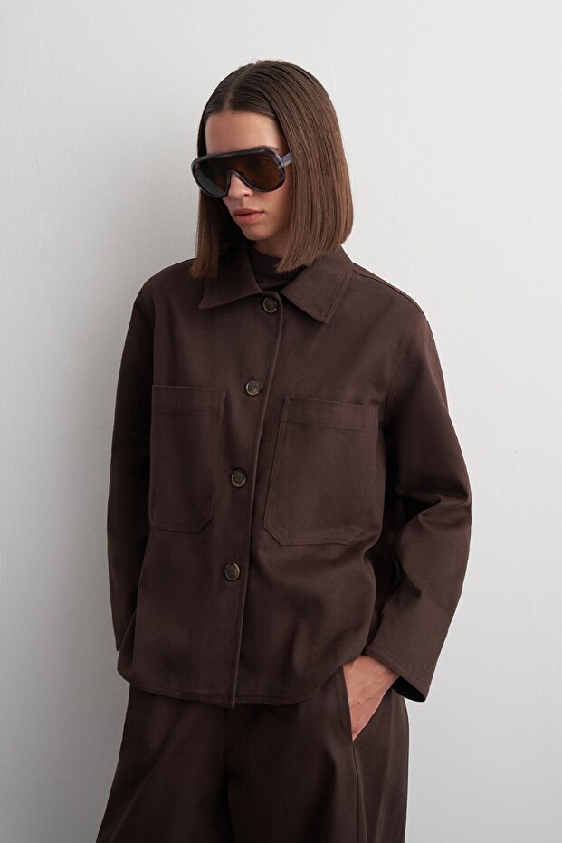 Gabardine Era Jacket Bitter Brown