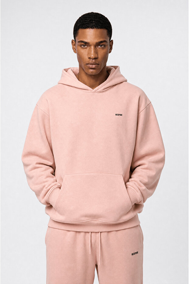 Men's Basic Oversize Hoodie Pink