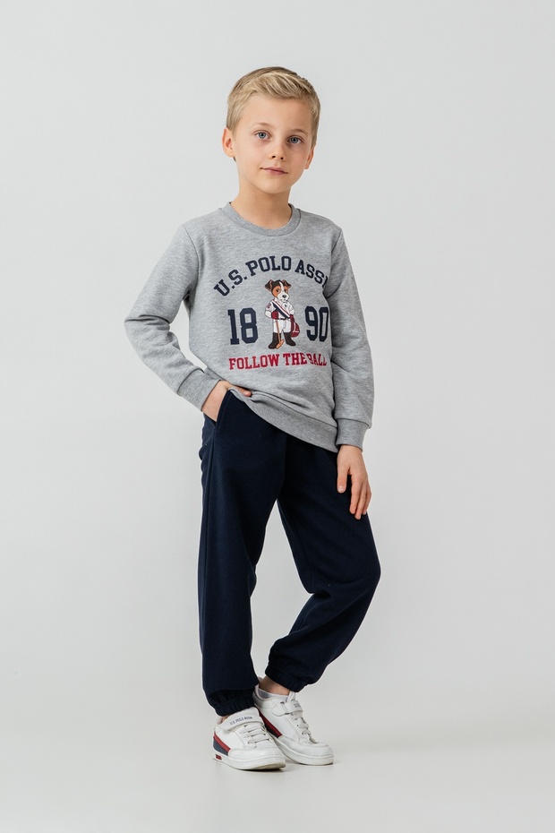 Boy's Double Suit Us2632-4 Grey Melange 6-7