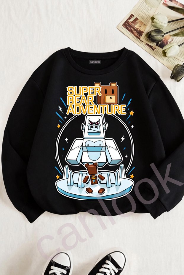Super Bear Adventure Printed Kids Sweatshirt