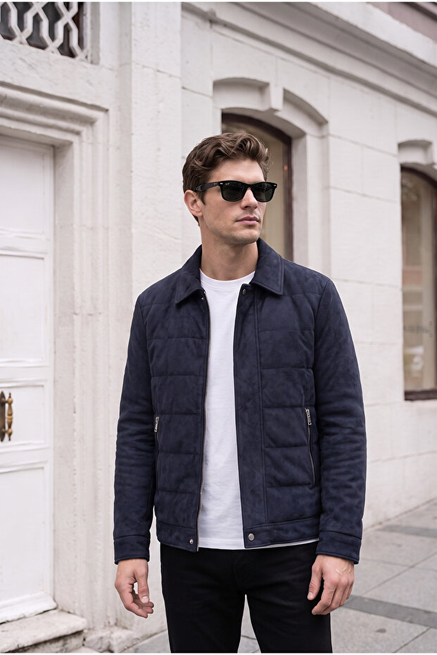 Basic Stylish Filled Suede Coat