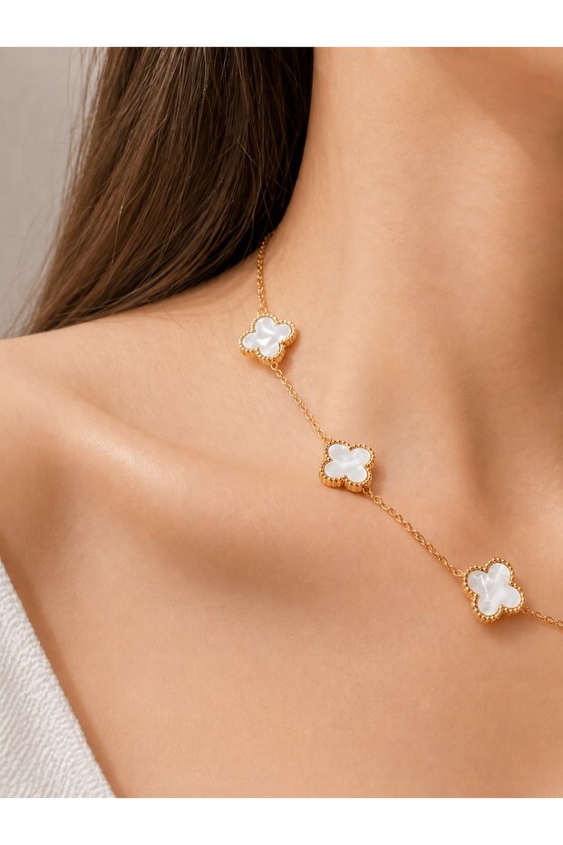 Big Clover Model Steel Women's Necklace - Does Not Tarnish
