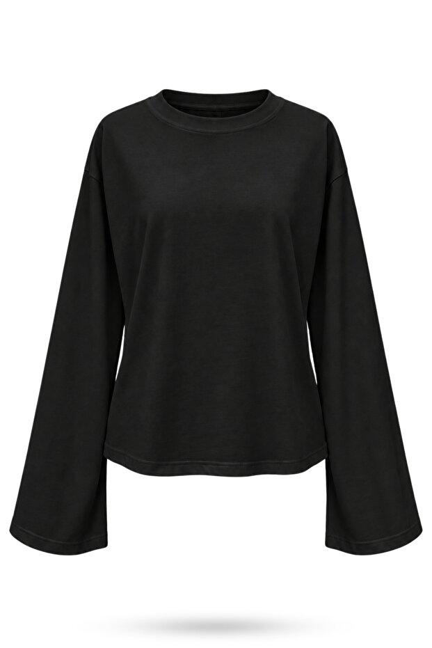 Black Basic Long Sleeve T-Shirt 5203