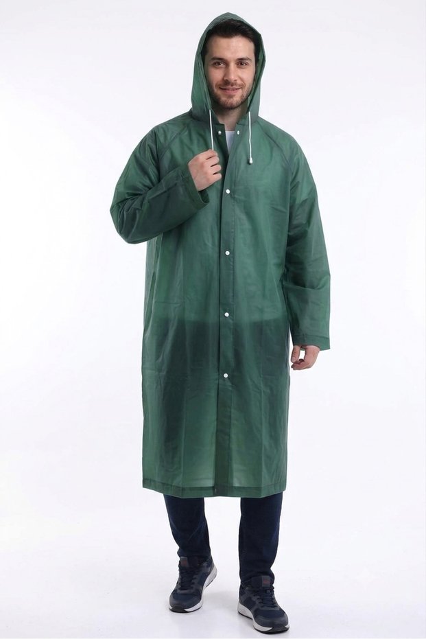 Women's Men's Raincoat Hooded Snap Fastener Eva Water Windproof Raincoat