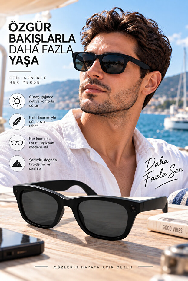 Smart Sunglasses with Camera Smart Glasses Memory Recording -
