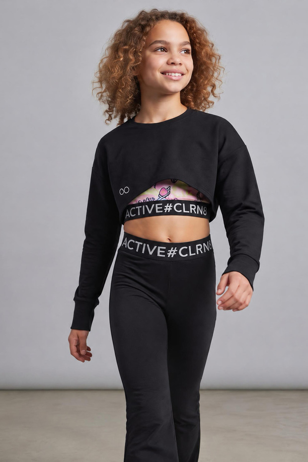 Flow Finger-Interlocking Crop Sweatshirt