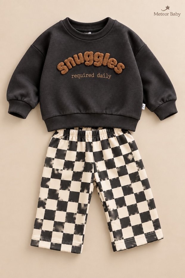 Baby Boy 2-Piece Set Patterned Pants Long Sleeve Sweatshirt Set Snuggles-Dolce Vita