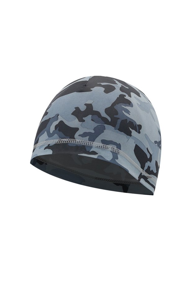 camo gray Summer Skull Cap UV Protection Ice Silk Helmet Liner Men Women Hat Workout Quick Dry Motor