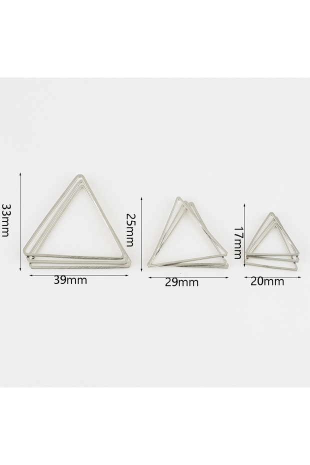 S Triangle Silver 20Pcs Gold Silver Hollow Frame Bezel Charms Pendants Geometric Connectors for Jewe
