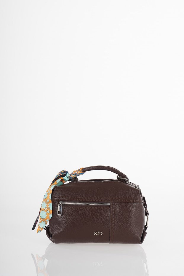 Scarf Detailed Hand and Shoulder Bag Bitter Brown