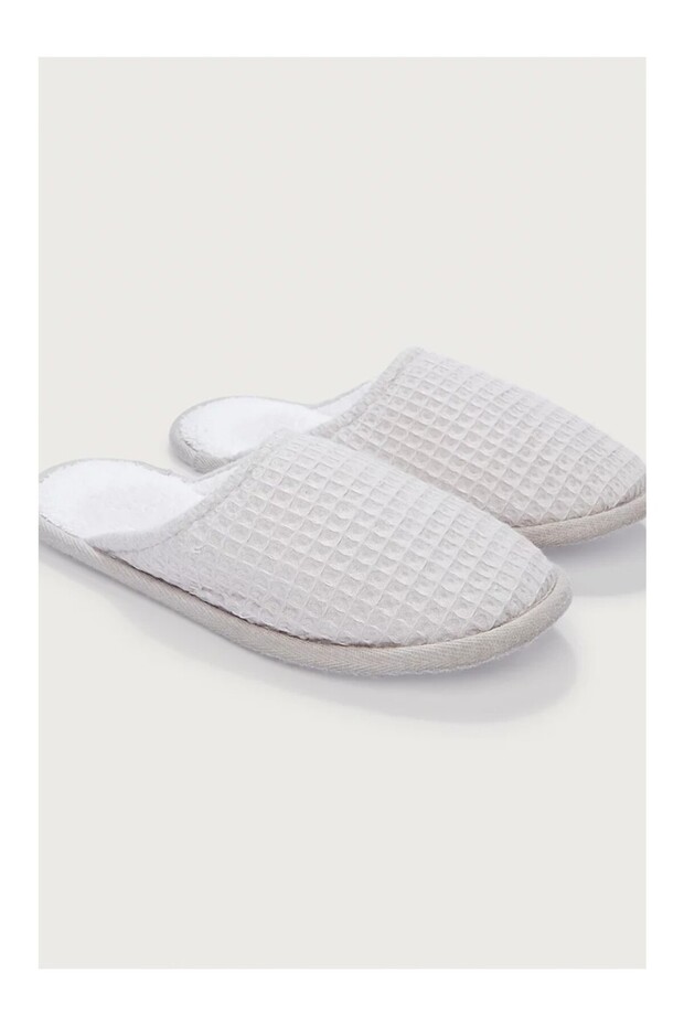 Organic Cotton Waffle Patterned Unisex House Slippers