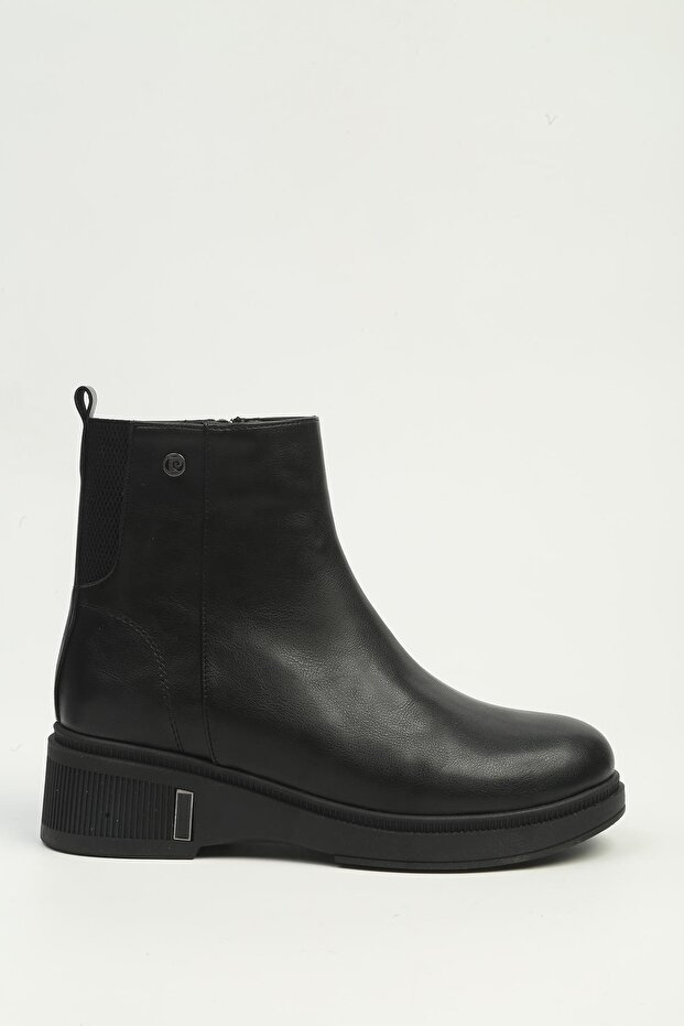 Women's Black Zippered Chelsea Ankle Boots Pc-56116