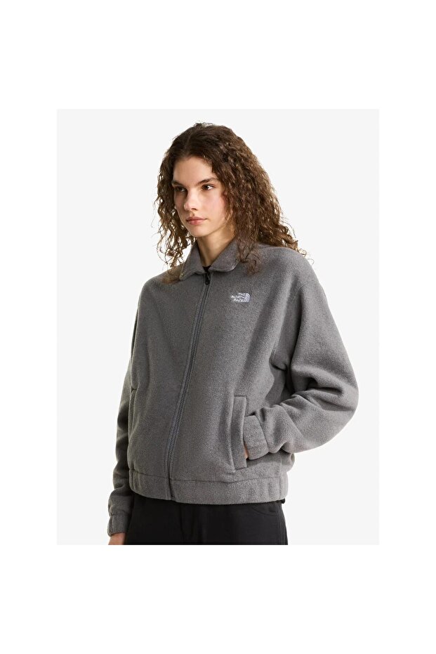Fleece Collared Women's Gray Jacket (Nf0A8J6K0V21)