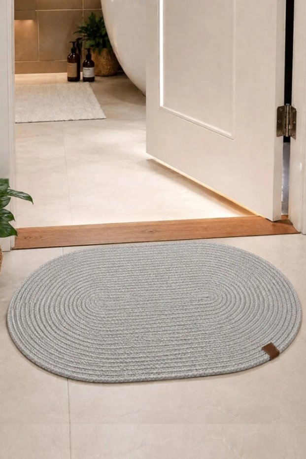 Bathroom Mat 40X60 Bohemian Style Washable Double Sided Non-Slip Jute Mat Wicker Bathroom Exterior Door