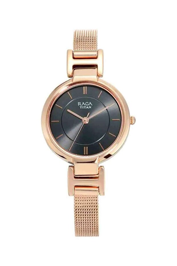 Raga Viva Anthracite Dial Women Watch With Metal Strap