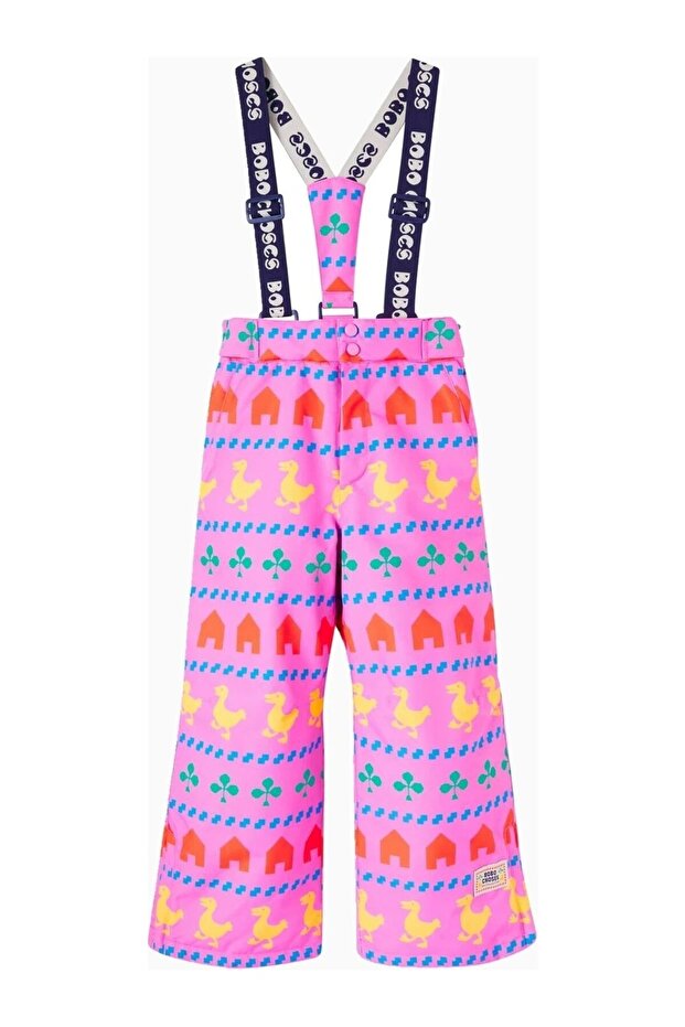 Printed Children's Ski Overalls Pink