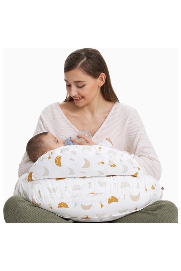 Ergonomic Breastfeeding Pillow with Safety Edge and Adjustable Belt