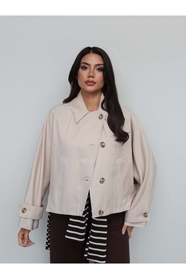 Hooded Short Trench Coat