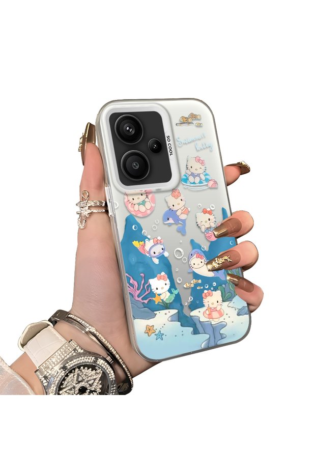 Redmi Note 13 Pro Plus+ 5g Compatible Submarine World Cartoon Cat Printed Phone Case