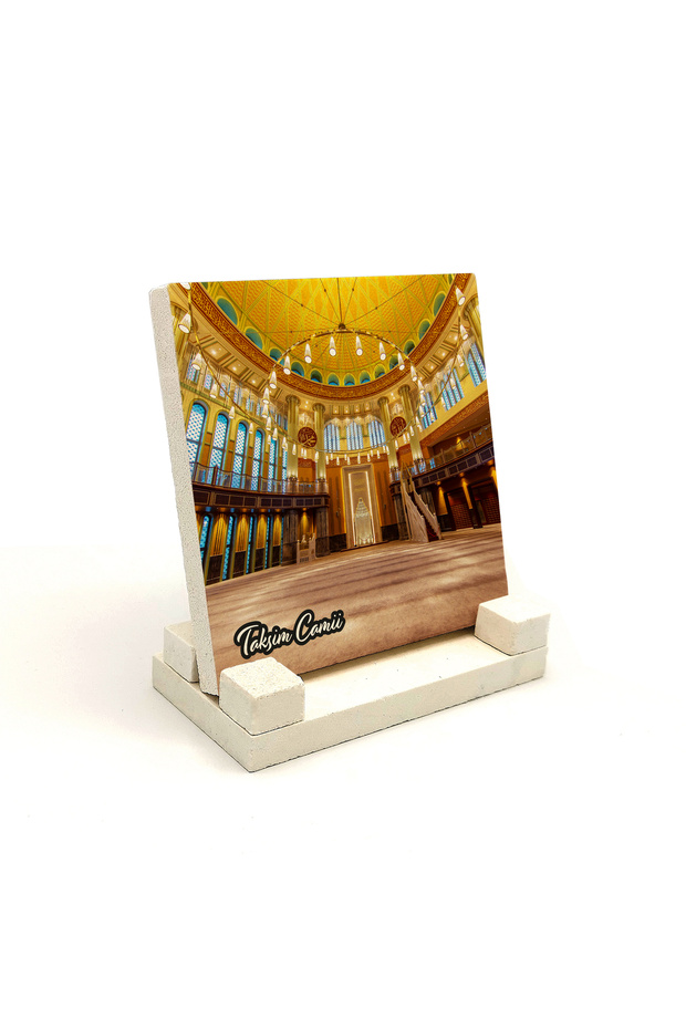 Taksim Mosque Image Printed Natural Stone Tabletop 10X10 1G-Taksimcamii2