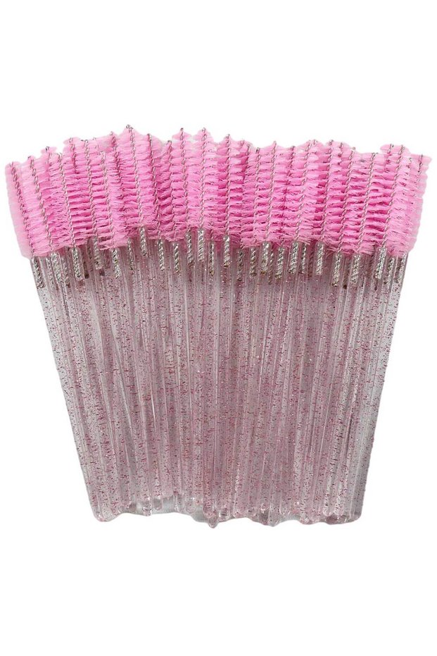 50pcs crystal pink Disposable Crystal Eyelashes Brush Comb 50Pcs Eye Lashes Extension Mascara Wands