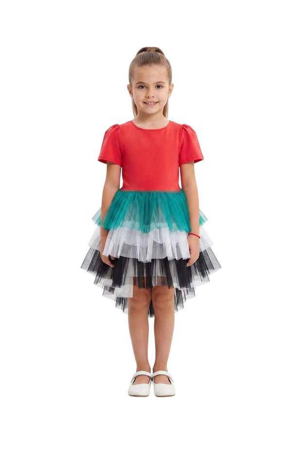 UAE National Day Celebration Flutter-Sleeve Tutu Dress