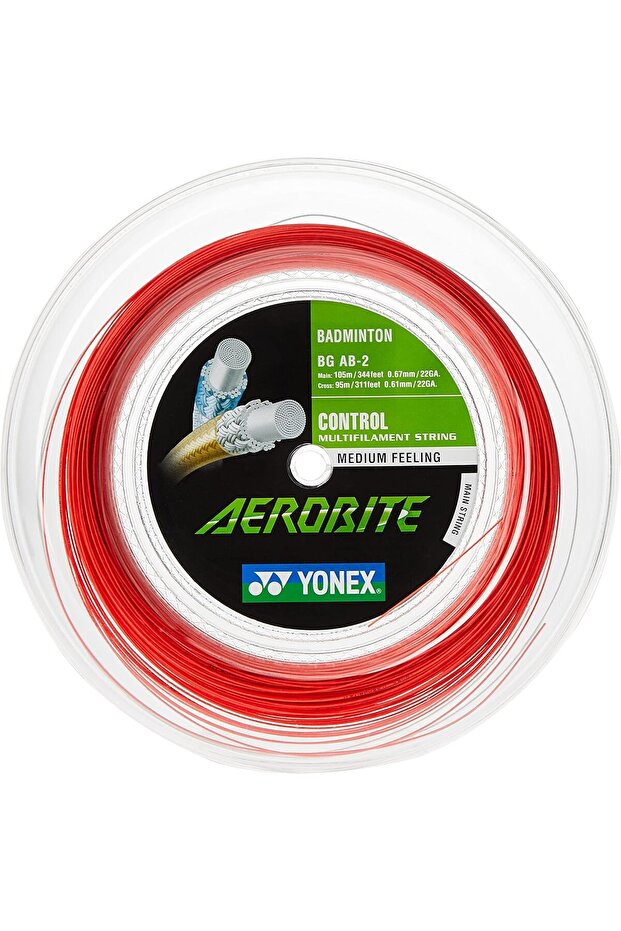 Aerobite Badminton String 200M Reel - White/Red