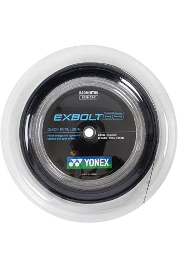 Exbolt 63 Badminton String 200m (656ft) Reel - 0.63mm - Black