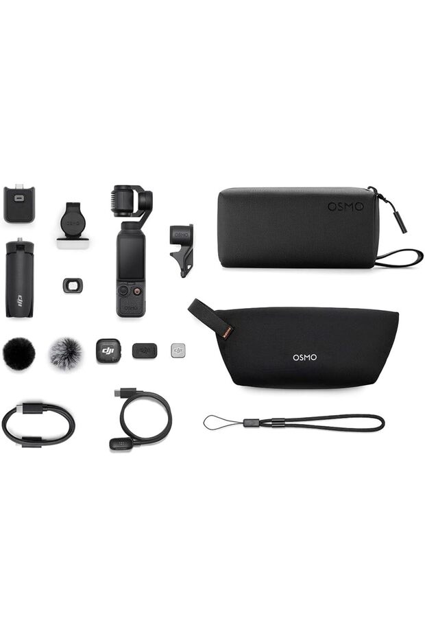 Osmo Pocket 4 Creator Combo, Pocket Gimbal Vlog Camera, 1″ CMOS & 4K/240fps, 3-Axis, 2× Lossless Zoom, 107GB Built-in Storage, Mic 3 Transmitter, Osmo Mini Tripod, UAE Version, Official