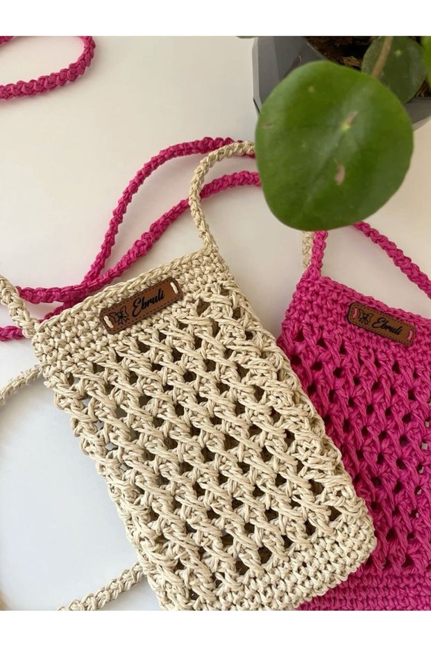 Paper Cord Colorful Straw Phone Bag