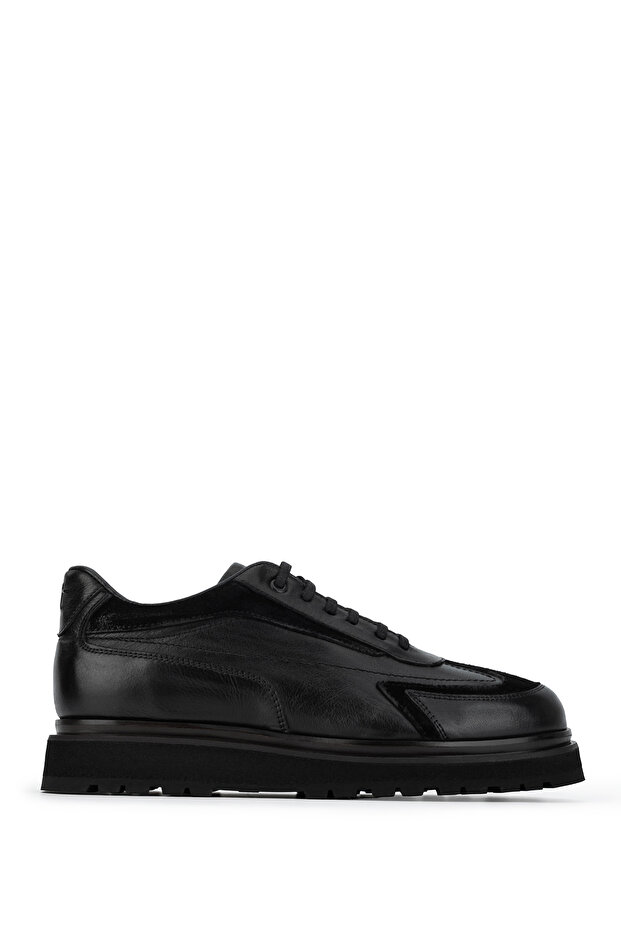 Men's Genuine Leather Black Casual Shoes