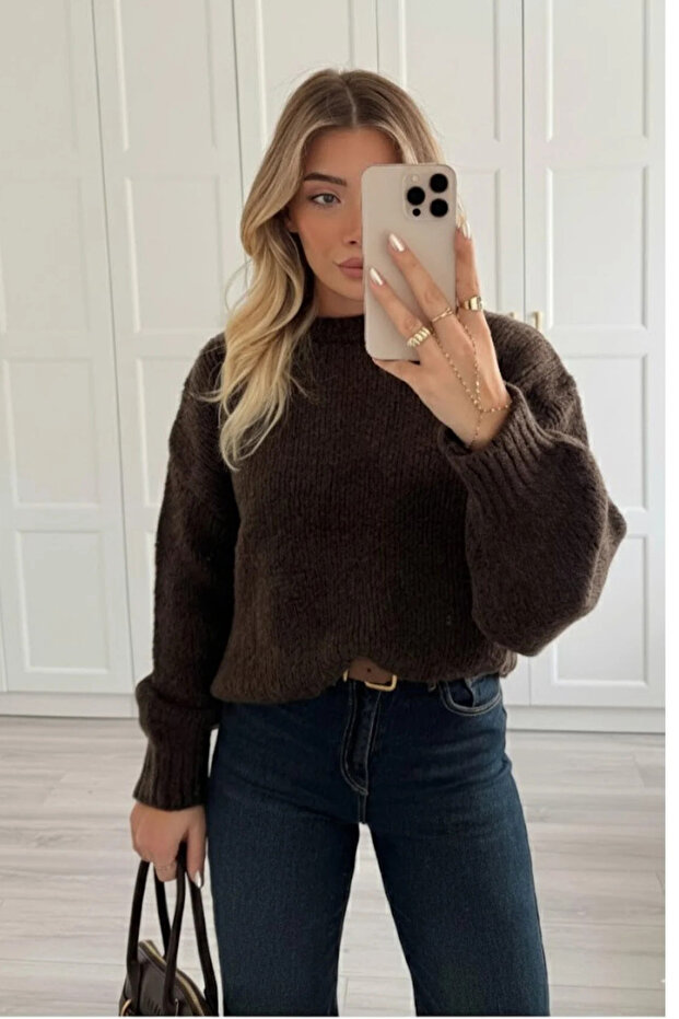 Brown Thick Sweater - 2Y251091