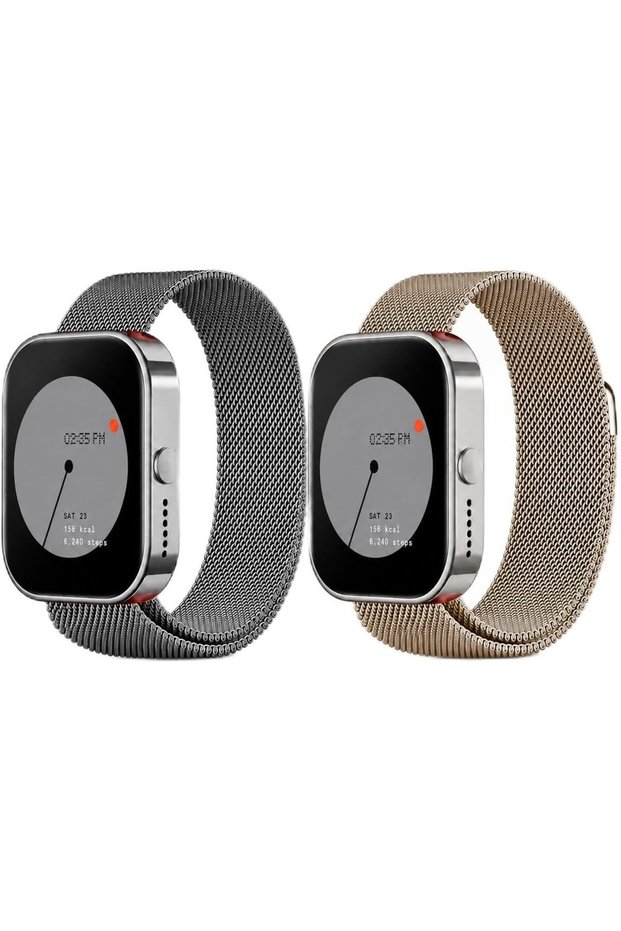 (Pack of 2) Milanese Single Loop Band Compatible with CMF by Nothing Watch Pro / 2 / Watch 3 Pro Metal Mesh Magnetic loop Magnetic Folding Buckle Straps for Men Women -Multicolor